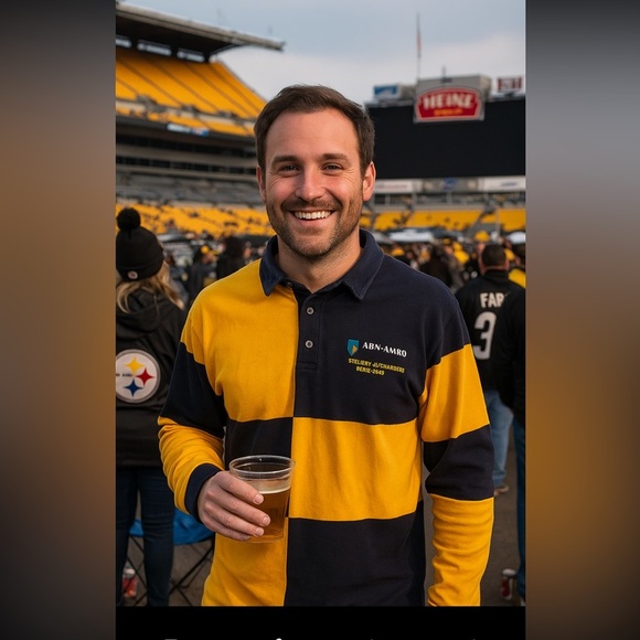 Steelers Vs. Eagles Tailgate 2004 ABN-Amro Bank Men's XL Long-Sleeved Polo NFL - Picture 2 of 4
